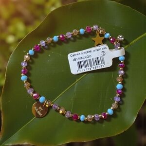 Vibrant Jolima Beaded Bracelet with Gold Charm